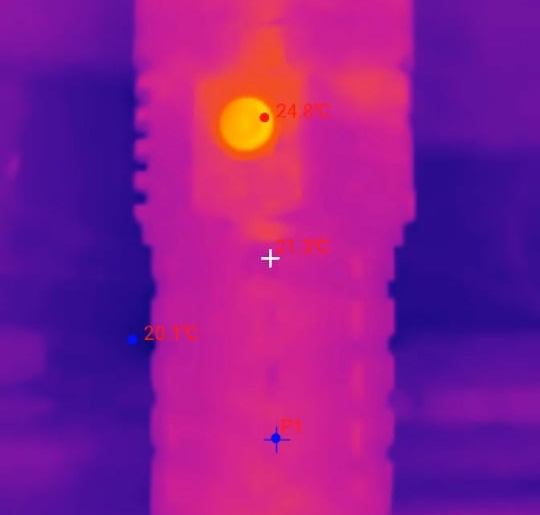 Q8 plus (turbo) under a thermal camera! (Thermal limit 55)