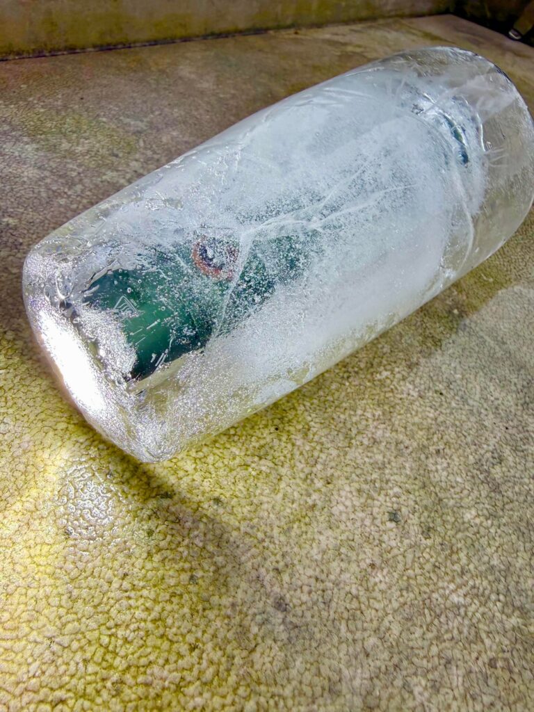 Frozen flashlight and then turn ON to melt torture test