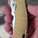 Hinderer XM-18 with a two tone blade.