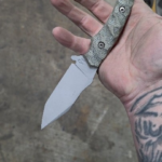 New profile in the works, 80CrV2 and some black Canvas Micarta.🤙