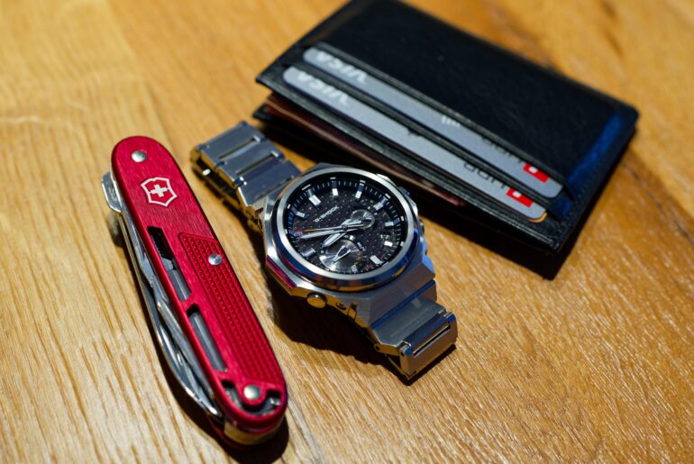 Red, steel and leather