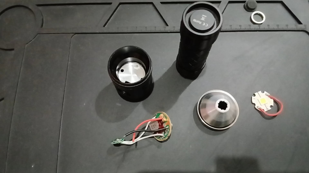replacing the LED and driver of my flashlight which had a burnt or short circuit accident