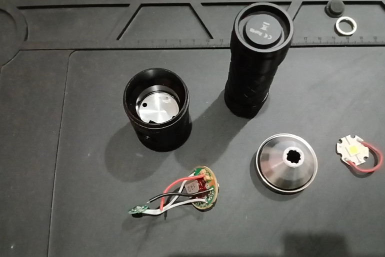 replacing the LED and driver of my flashlight which had a burnt or short circuit accident