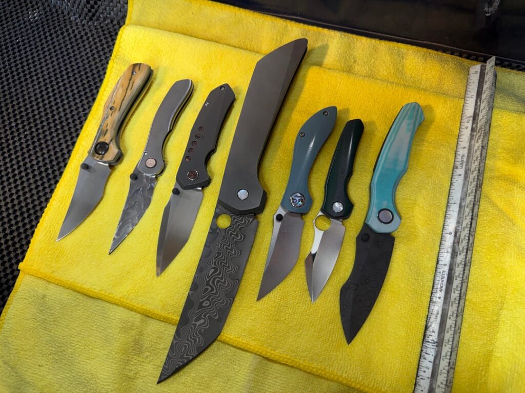 7 knives I made for a show!