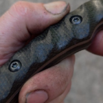 80crv2 and Micarta with Rust bluing overlay finish.👍