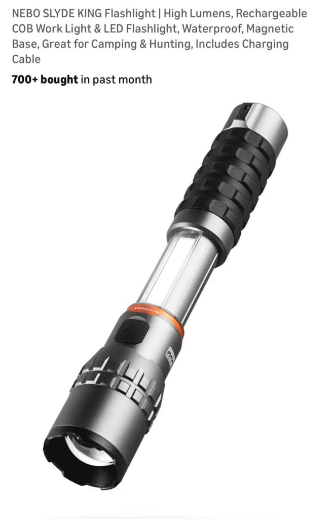 Any experience with Nebo? Need a budget two directional or swivel work maintenance flashlight that’s rechargeable and above 500 lm for pocket. Probably getting the Sofirn hat light, but then seen this one, just in case.
