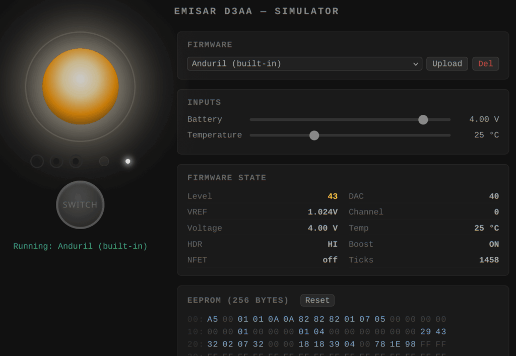 Emisar D3AA flashlight simulator