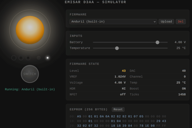Emisar D3AA flashlight simulator