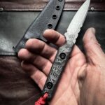 Freshly made N690 EDC with CF scales in Kydex sheath