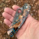 Spyderco PM2, 15v steel, with Flytanium copper lotus scales, shipwrecked