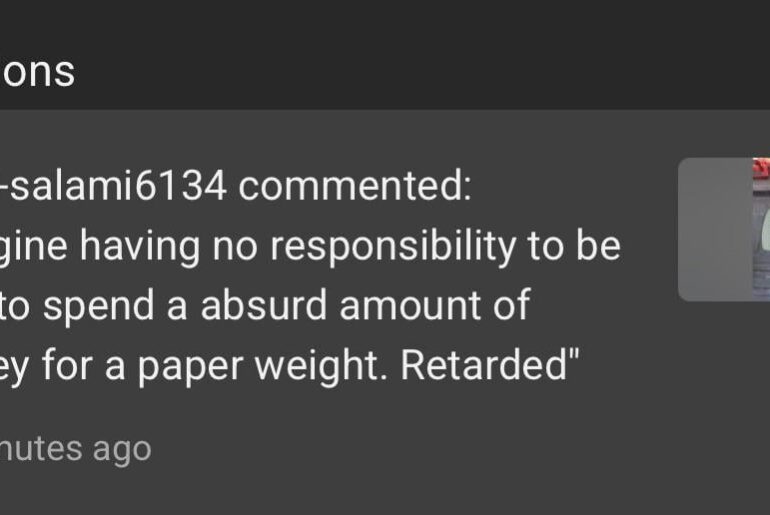 First Hate Comment On Knife /EDC Channel