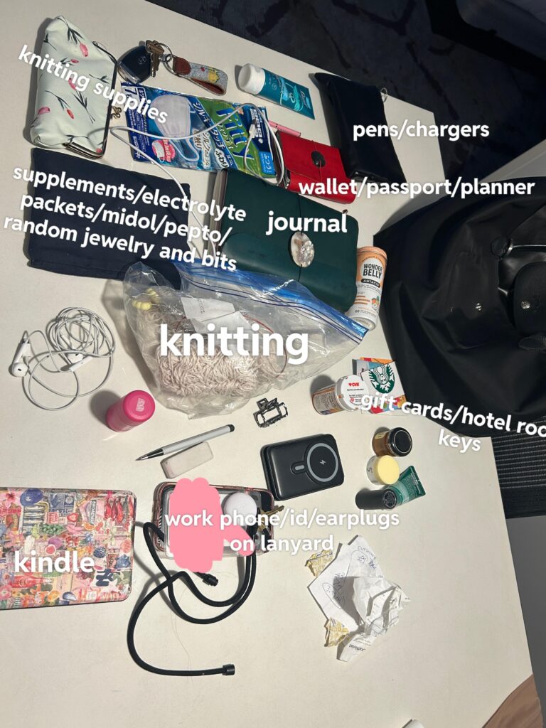 finally cleaned out my work bag! What job do you think I have?