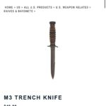 At The Front M3 Trench knife Reproduction
