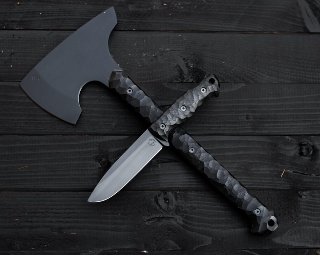 Made by me set with black G10 handles and pvd coating - Vultur Custom Knives