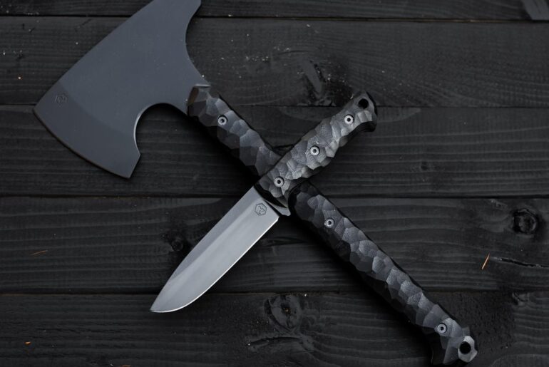 Made by me set with black G10 handles and pvd coating - Vultur Custom Knives