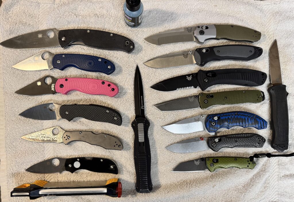 Spring cleaning/sharpening for all my folders and a couple otf.