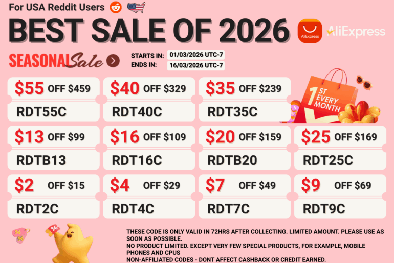 AliExpress March Seasonal Sale | US & Global Codes (Mar 1–16, UTC-7) 🔥