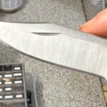 Before and after of fixing my knife