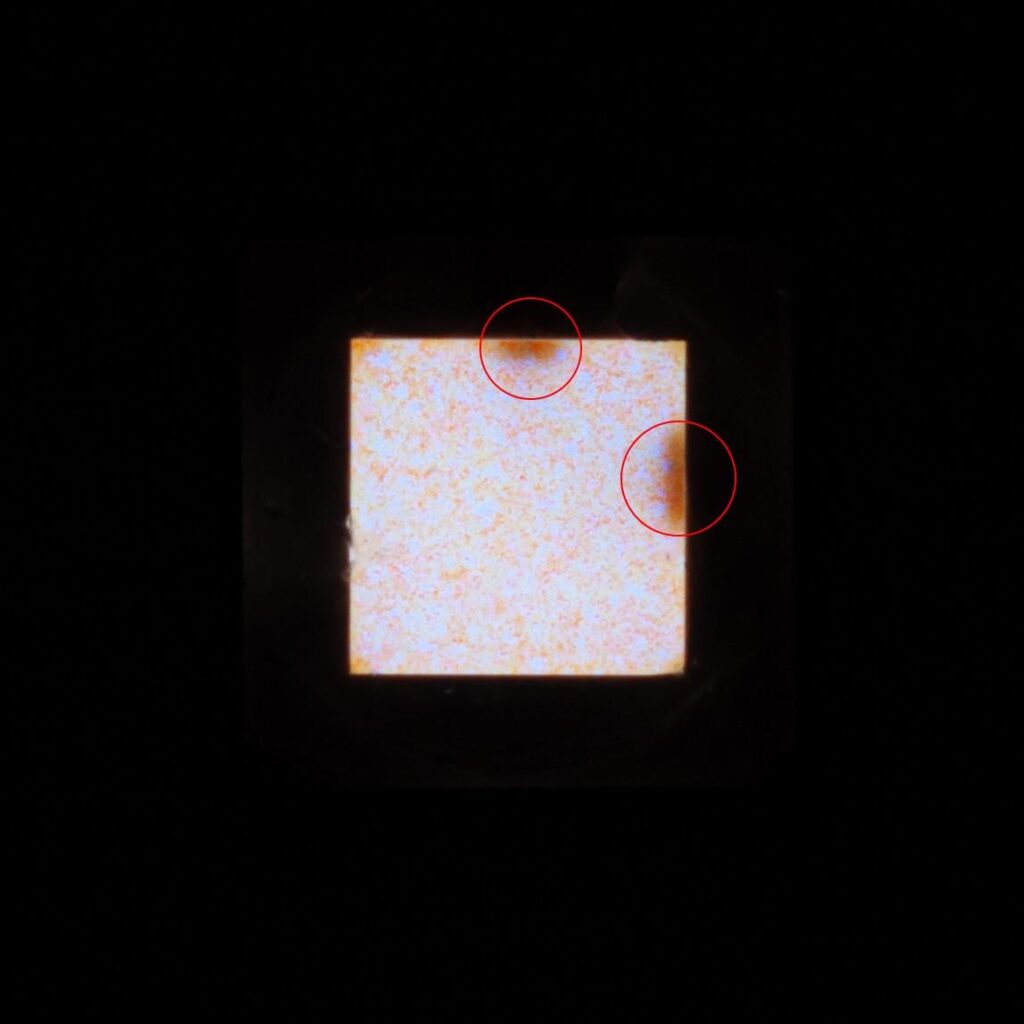 Nichia 519A dark spots?