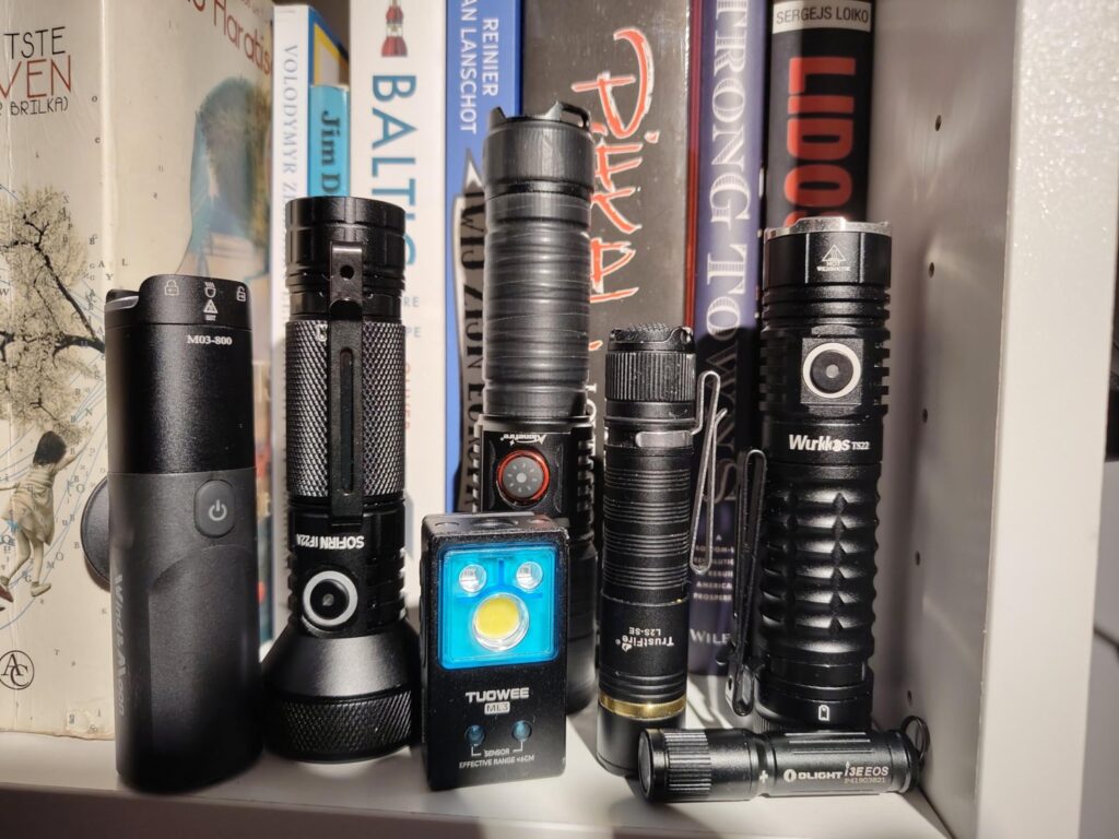 My little collection so far. WurKKos TS22 arrived today and it may replace my current EDC - the Trustfire L2s-SE. Just wish it had a tail switch.