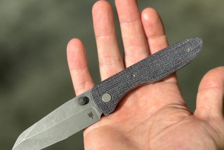Allie with burlap micarta