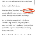 MKC blog post calls their original knife the “Altitude” 🤔