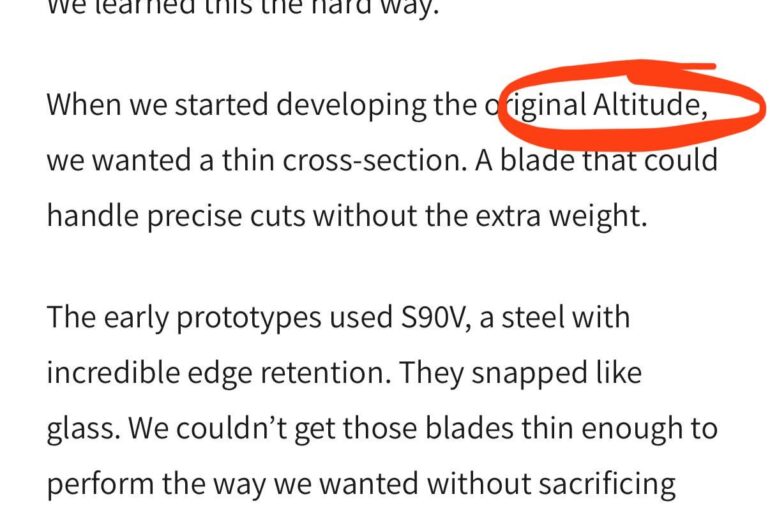 MKC blog post calls their original knife the “Altitude” 🤔