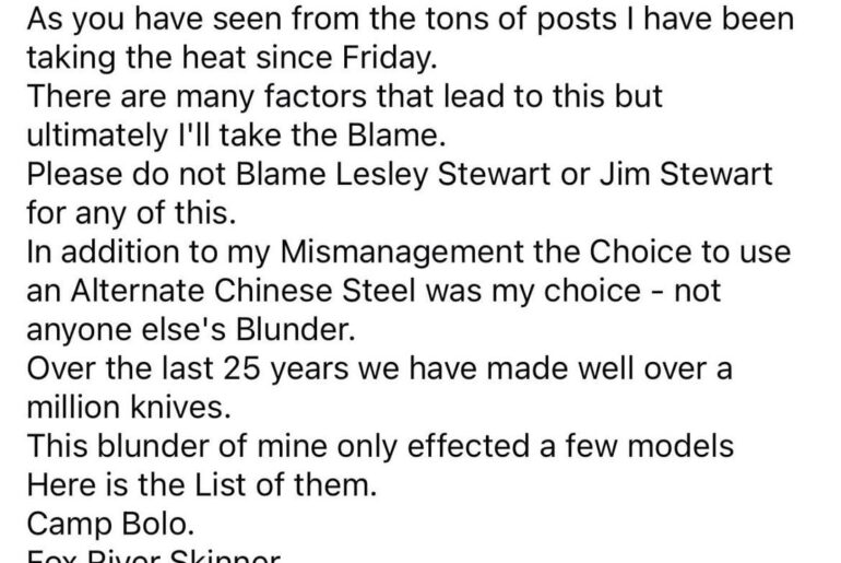 Bark river update from Mike Stewart