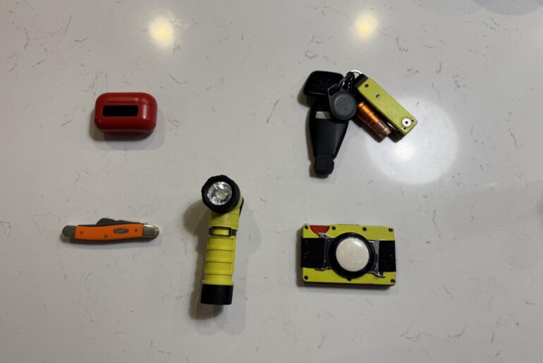 My night walk kit has a hot colors vibe to it