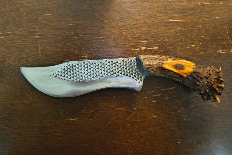 Farrier rasp knife 1095? Maybe that's what the Internet told me lol got so much hate for it and other knives I've made that I got shadow banned and had to make new reddit