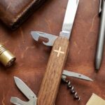 Walnut with maple inlays on the Victorinox Climber!