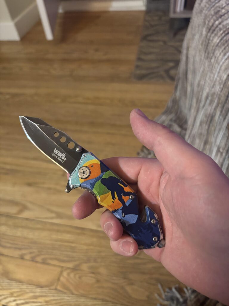 I own nicer knives, but I carry this no-name beater I got at a tourist shop in Colorado with me every day.