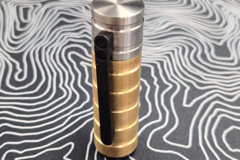 My most ridiculous EDC item: A brass & titanium lip balm sleeve.