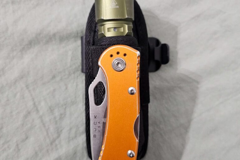 Rate my new flashlight and knife holster combo.