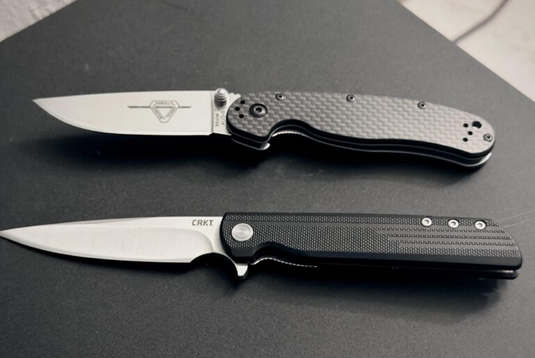 Found a nice little CRKT LCK+ flipper for $26 bucks at Bass Pro. (RAT II for comparison.)