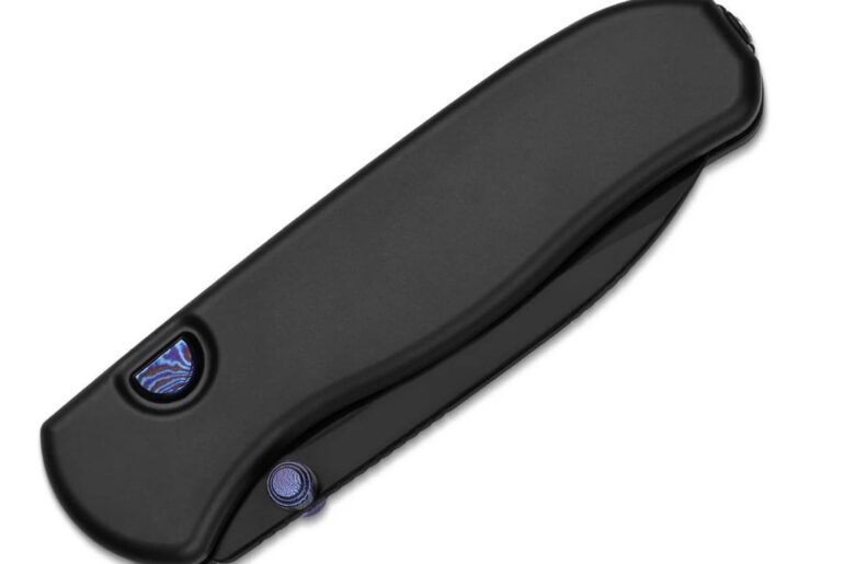 ISO Kizer Drop Bear Zero + Black Titanium Handle w/ Blue accents