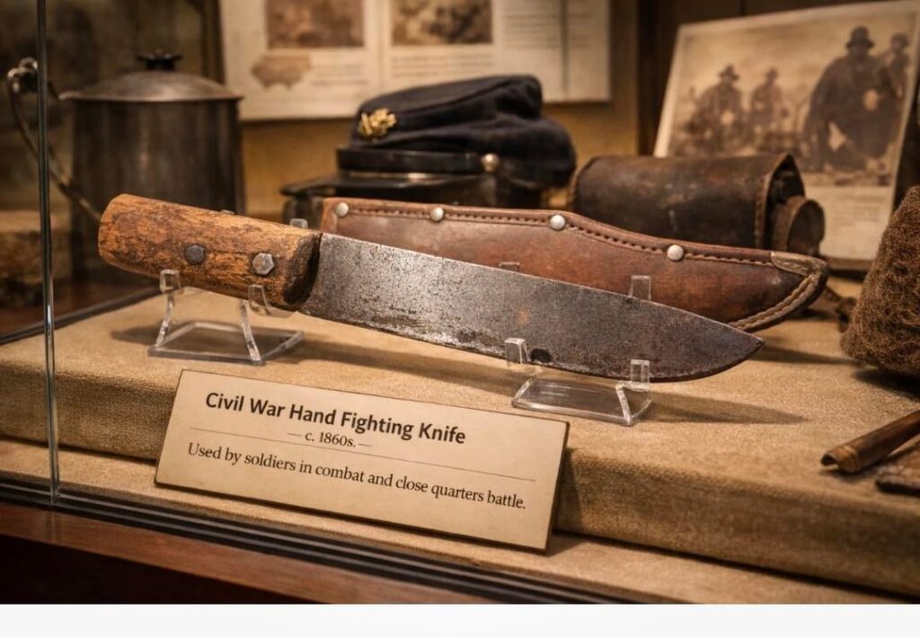 CSA Confederate fighting knife with original sheet