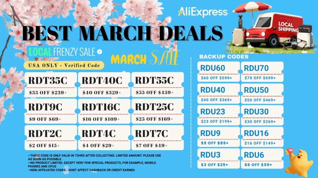 March Mega Savings | AliE xpress Codes Valid Sitewide