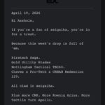 Urban EDC drop email