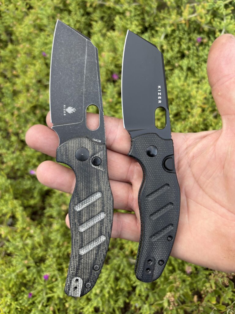 2 Kizer cousins - button lock Sheepdog and button top liner lock Sheepdog