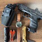 My most common carry load out. Walther PDP 2.0 Pro Compact | Citizen Garrison Super Titanium | Benchmade Bugout Burnt Brass