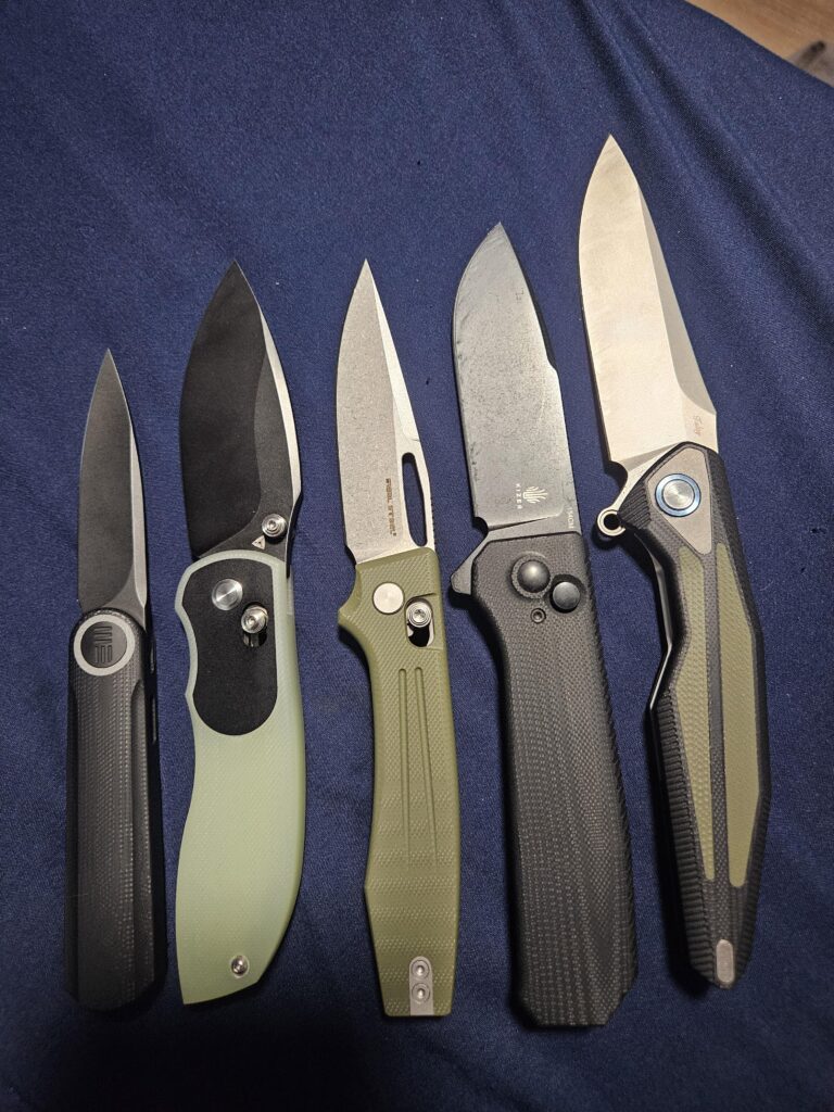 My collection of G10 integral knives