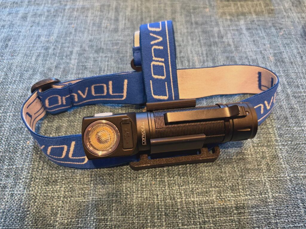 3D printed quick removal headlamp mount for Convoy H4/H3
