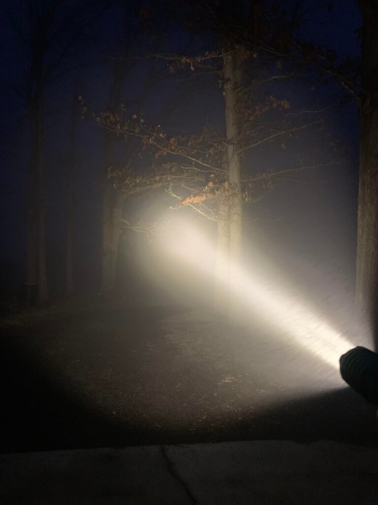 Hard to explain to non-flashlight people the joy of foggy mornings.