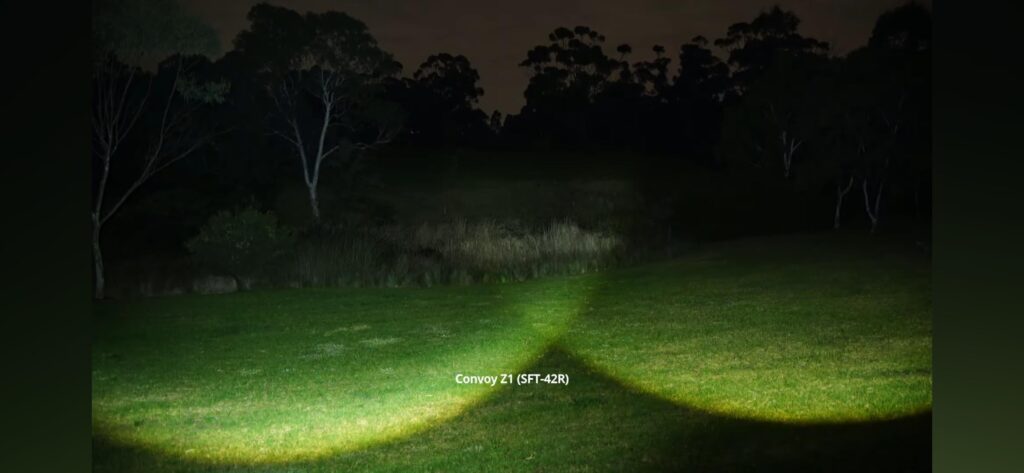 Convoy z1 sft25r vs sft 42r for zoomed out light uniformity and brightness. 6500k.