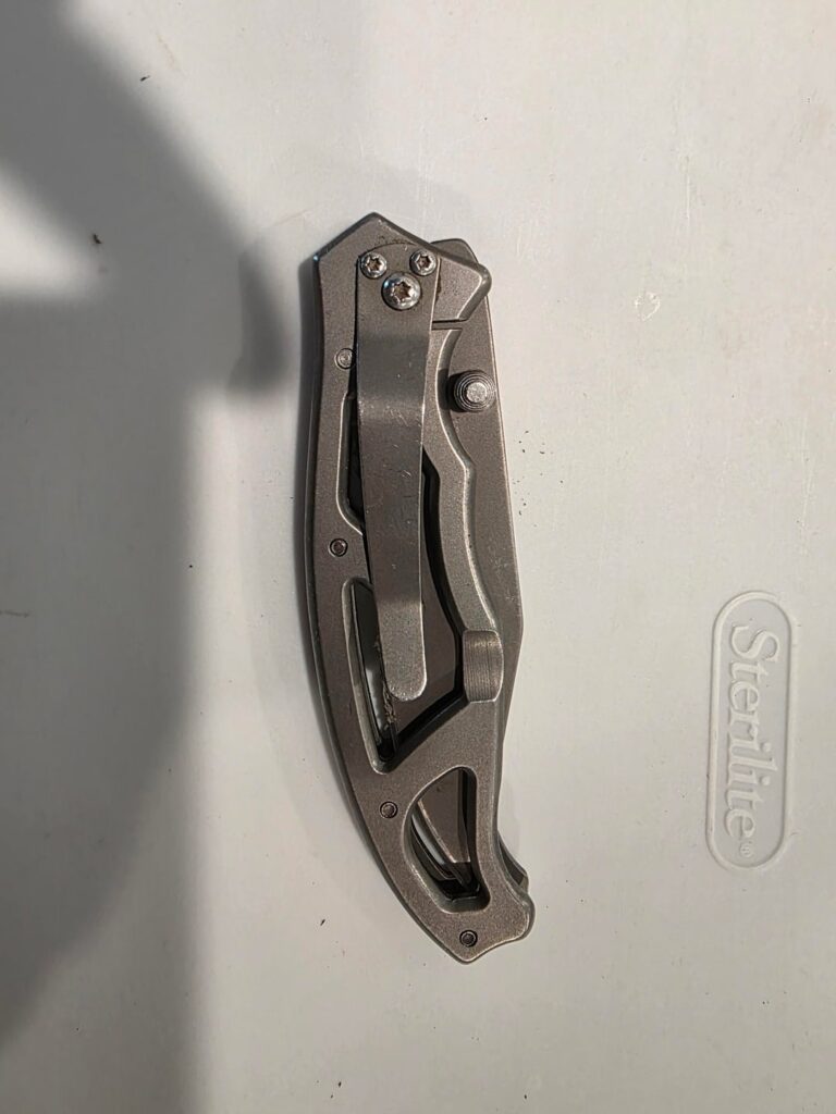 Disassembly on a Gerber folding knife.