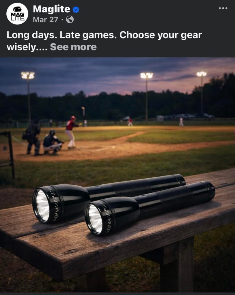 Maglight has an interesting ad campaign to show off their lights…not being used.