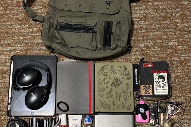 Here’s what’s in my bag! What vibe do I give off?