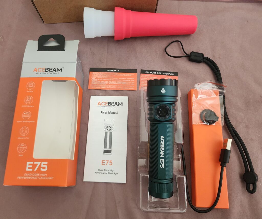 My new Acebeam E75 Teal (Nichia 519A) Finally in hand!​