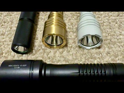 Nighttime Beamshots: Convoy S6 SFT-42R (10A), T8 SFT-25R and SFT-12, and Malkoff MDC E2XTL V3 EZP